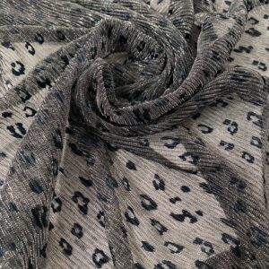 Пліссе , срібло на чорному малюнок лео