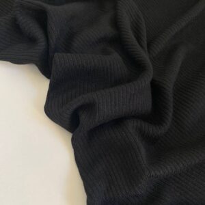 Трикотаж меланж рубчик чорний